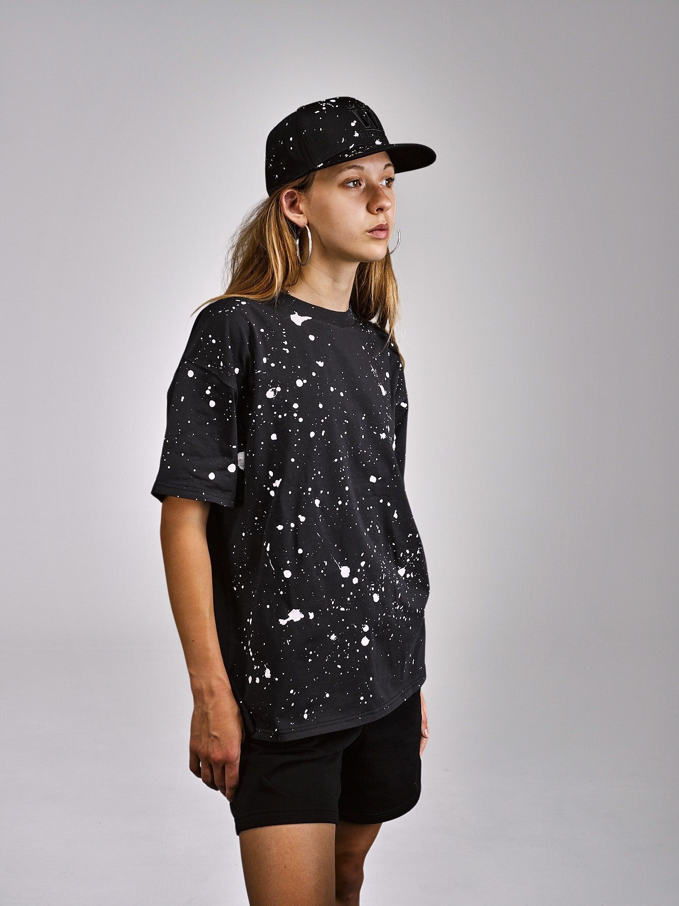WILLIAM T-Shirt Black Drop - White