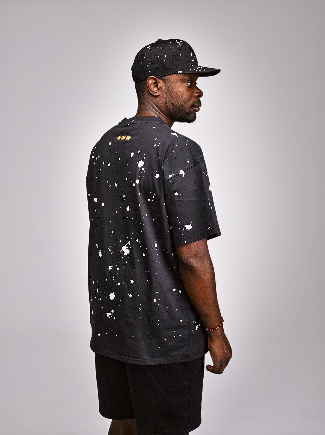 WILLIAM T-Shirt Black Drop - White