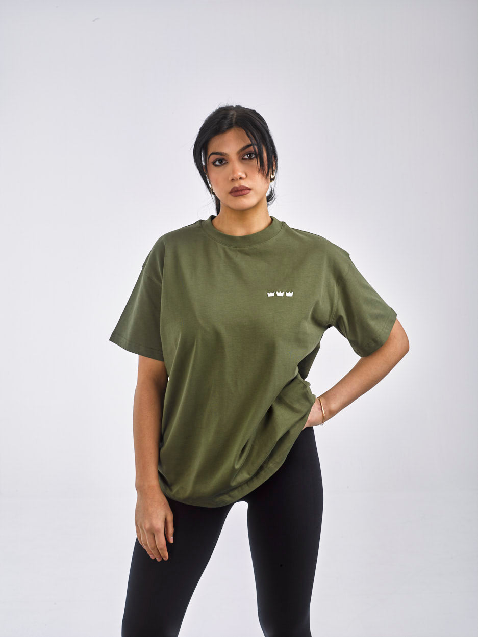 WILLIAM T-Shirt X OIBELART King Move Dark Green - White