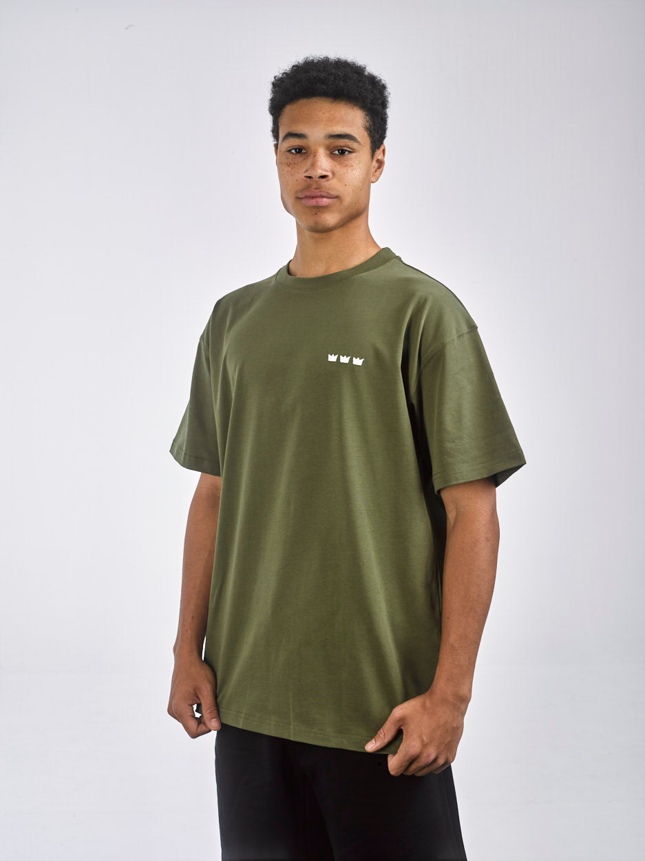 WILLIAM T-Shirt X OIBELART King Move Dark Green - White