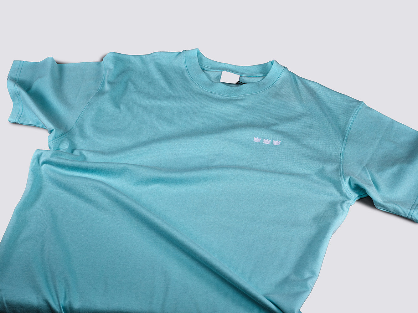 WILLIAM T-Shirt Aqua Blue - White