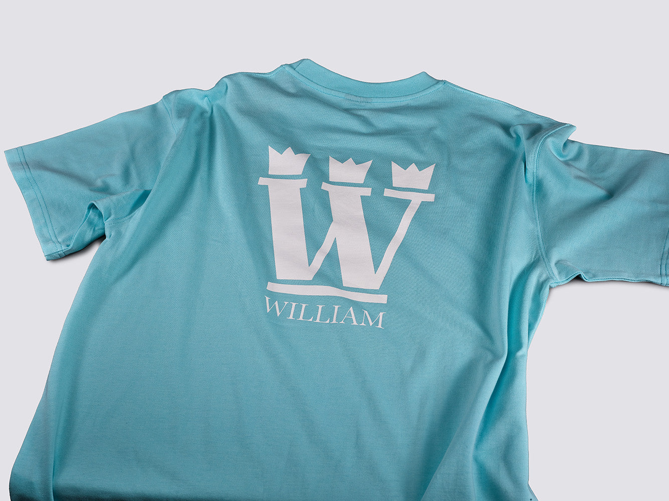 WILLIAM T-Shirt Aqua Blue - White