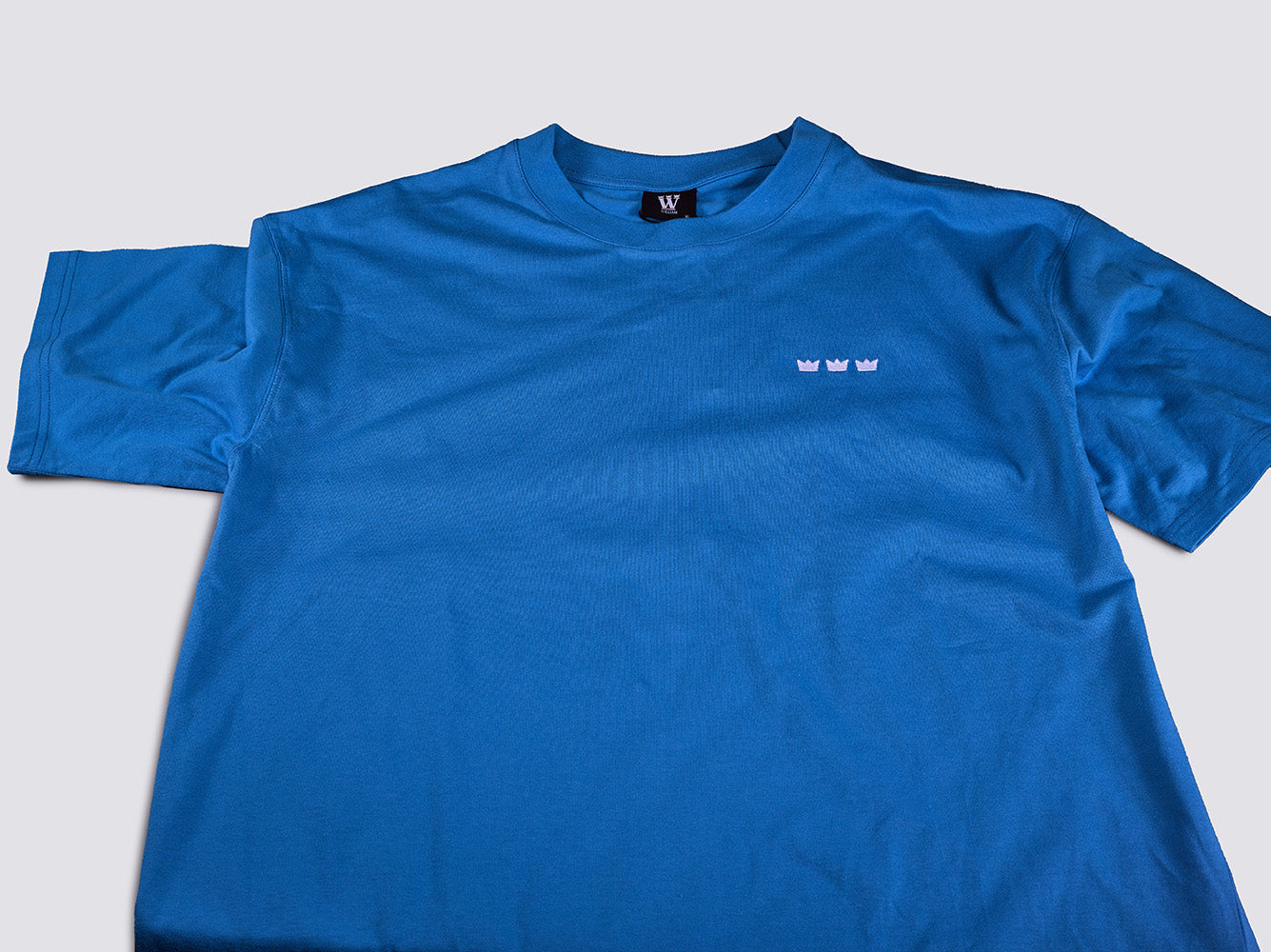 WILLIAM T-Shirt Azur Blue - White