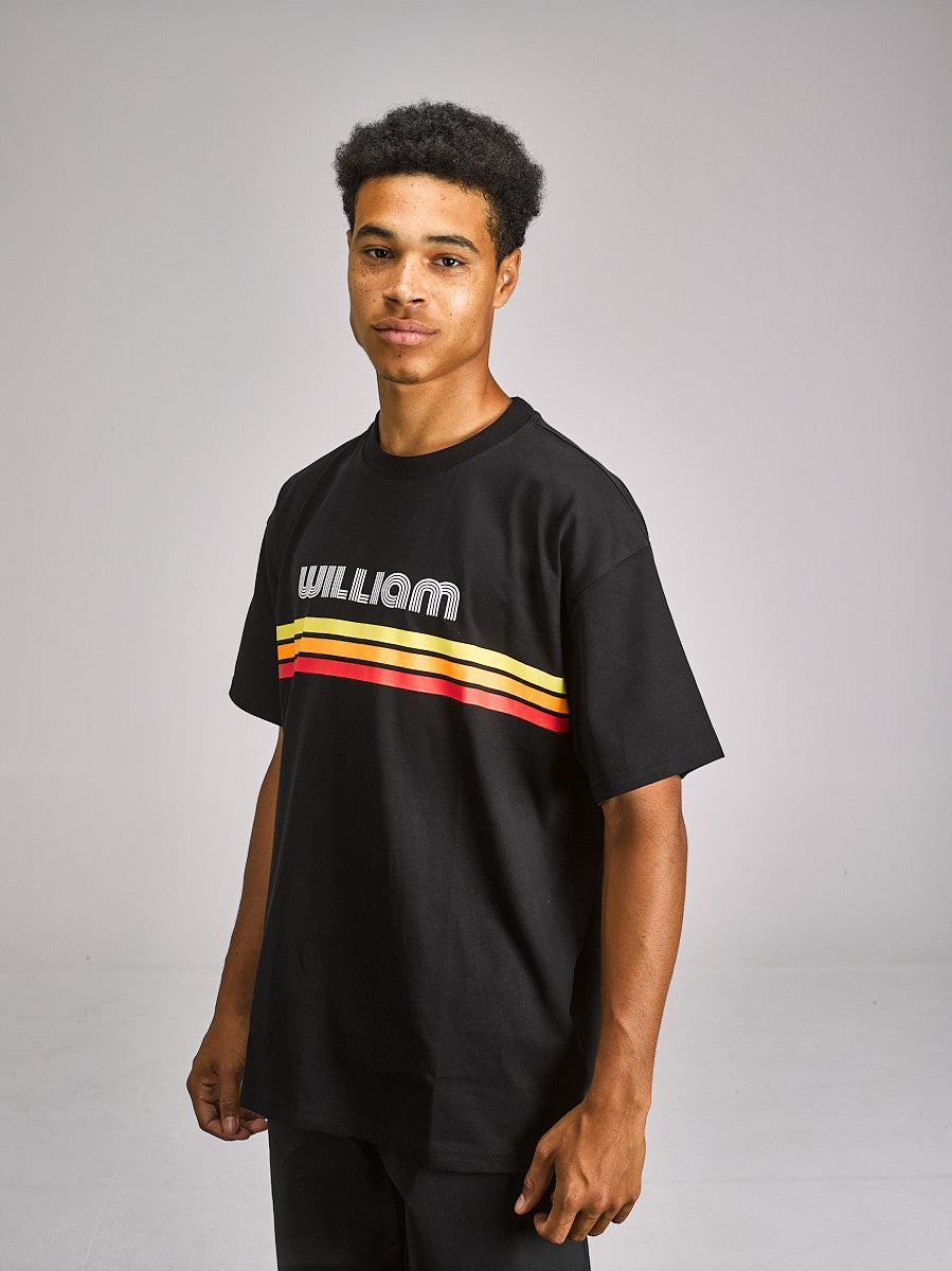 WILLIAM T-Shirt Reto Black - Stripes