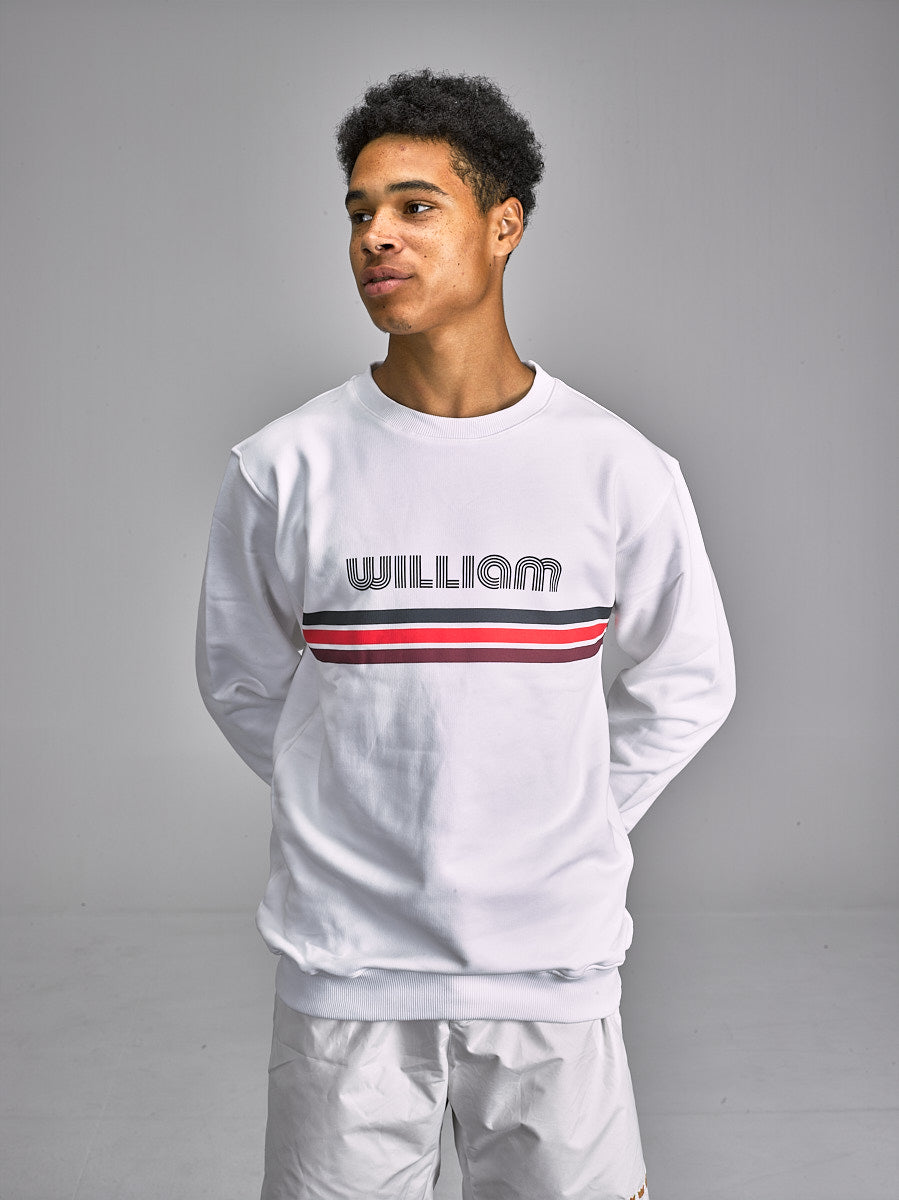 WILLIAM Crewneck Retro White - Stripes