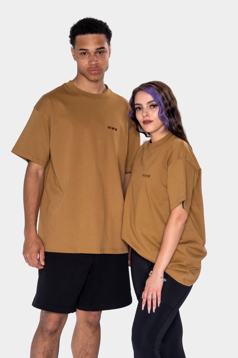 WILLIAM T-Shirt Light Brown - Dark Brown