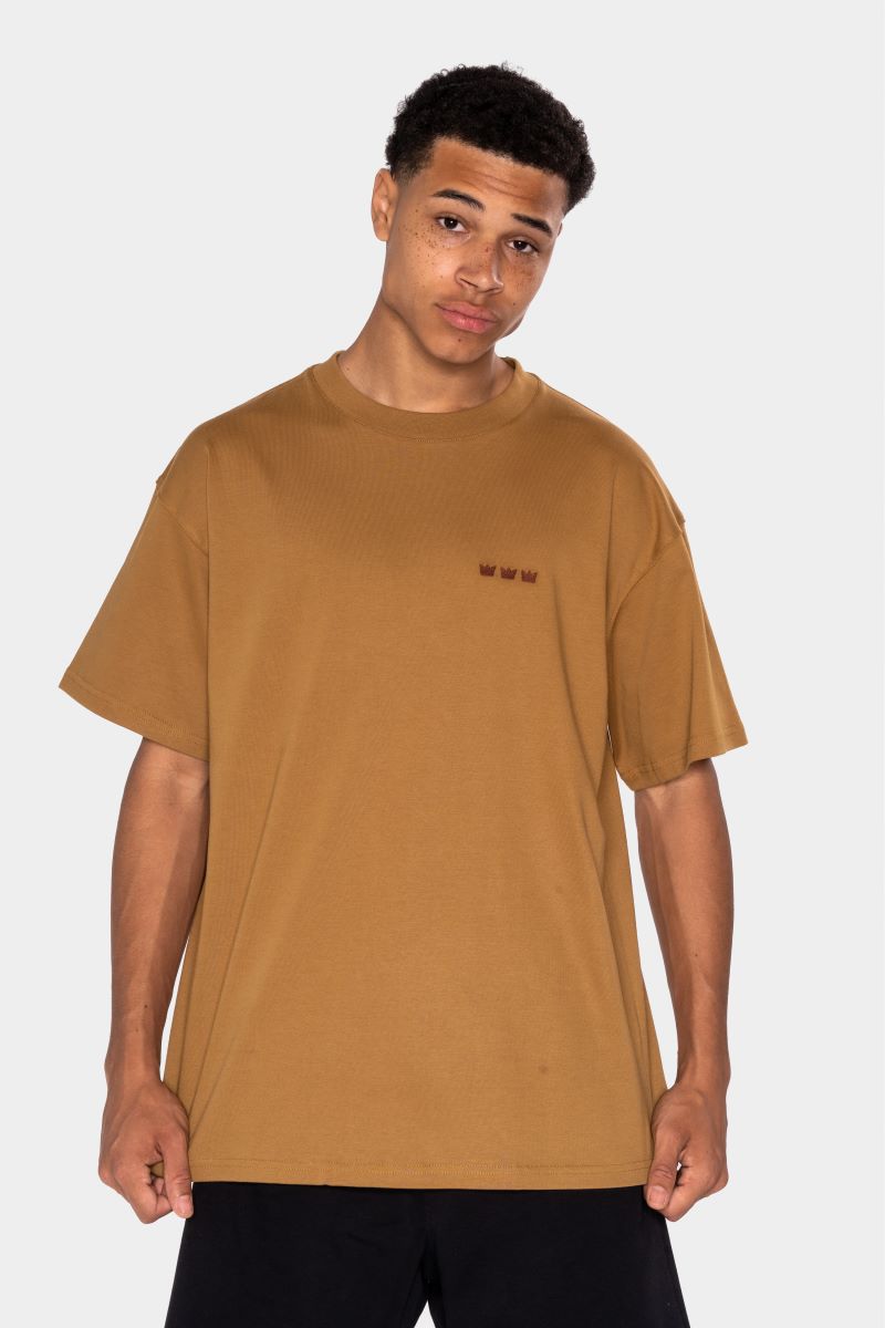WILLIAM T-Shirt Light Brown - Dark Brown