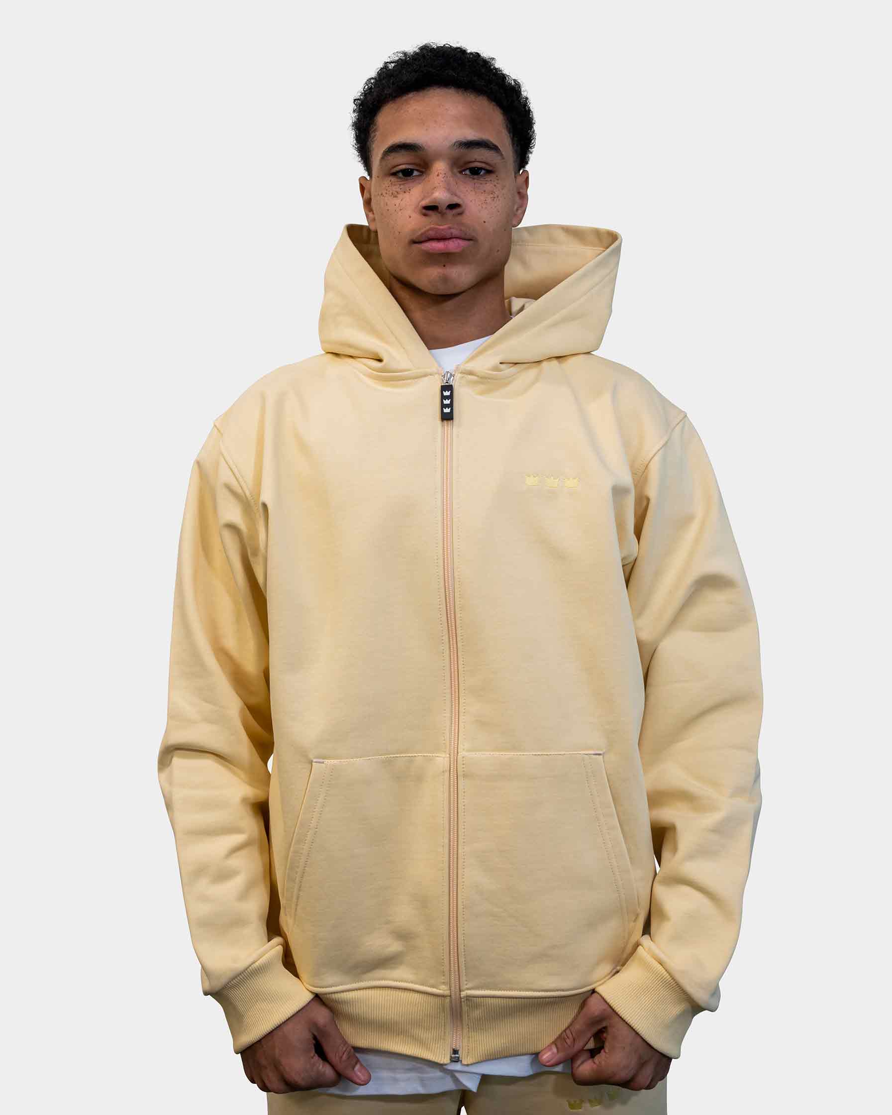 WILLIAM Zip Hoodie Pastel Yellow - Main Image