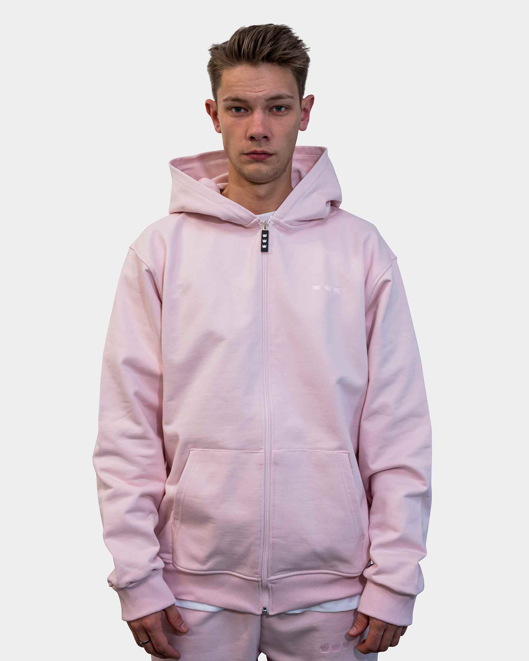 WILLIAM ZIP Hoodie Pastel Pink