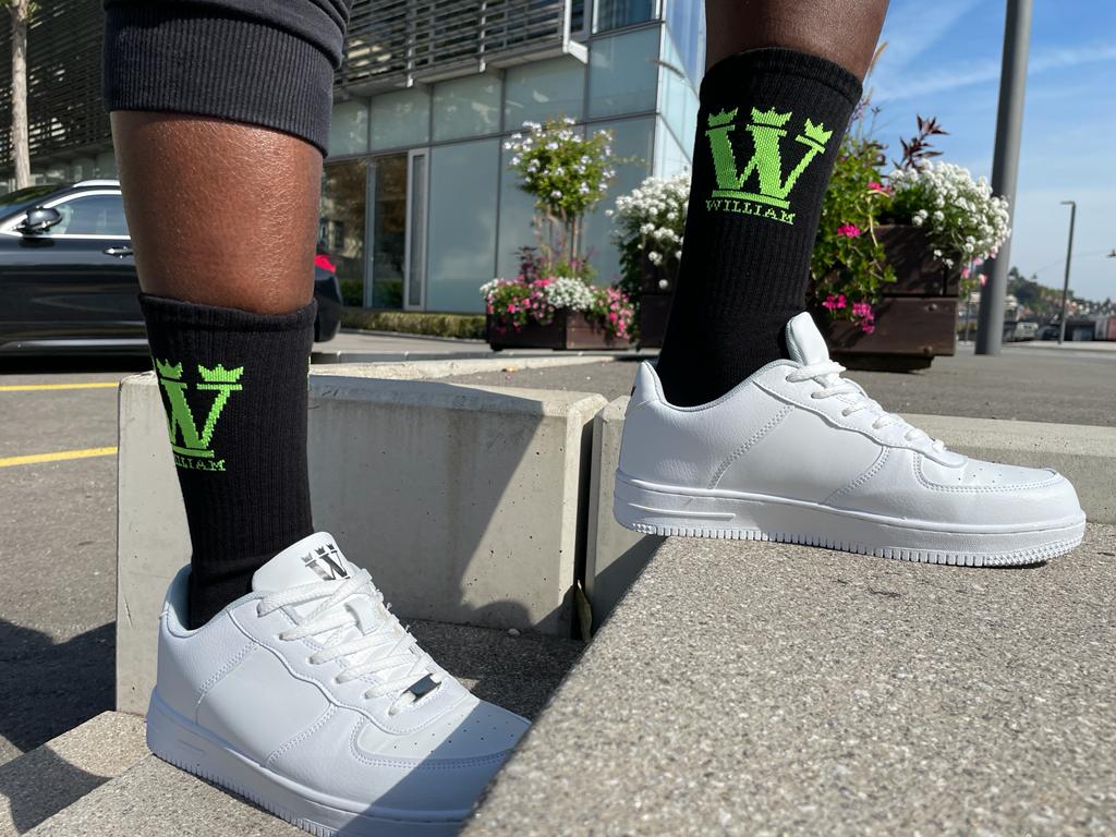 WILLIAM Socks Black - Neon Green