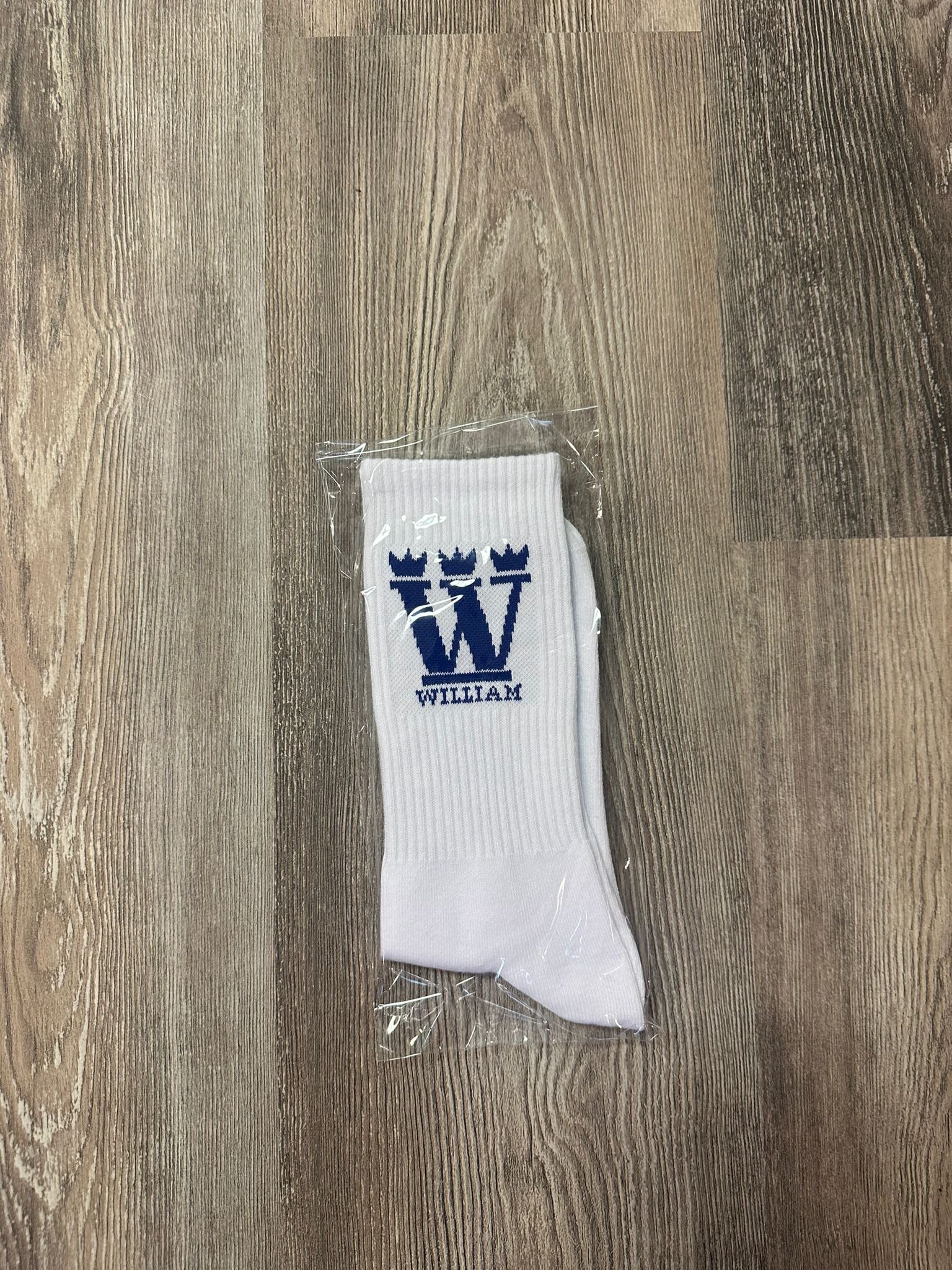 WILLIAM Socks White - Navy Blue