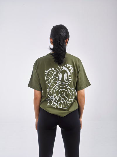 WILLIAM T-Shirt X OIBELART King Move Dark Green - Whtie