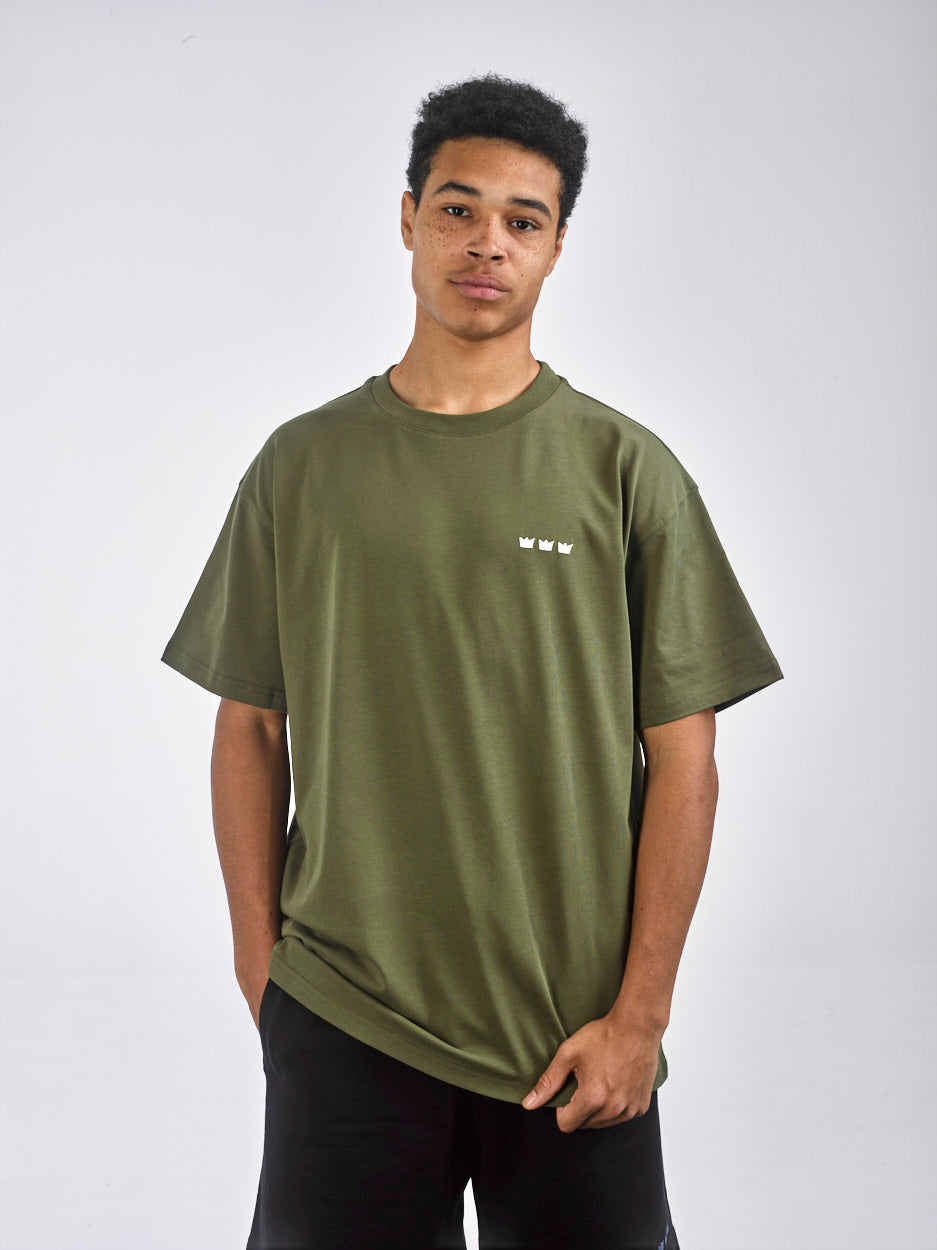 WILLIAM T-Shirt X OIBELART King Move Dark Green - White