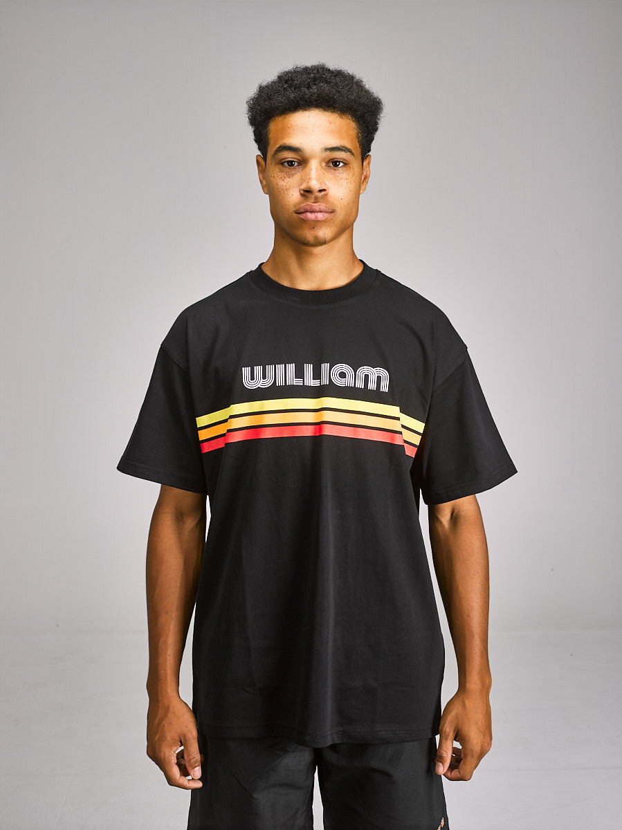 WILLIAM T-Shirt Reto Black - Stripes