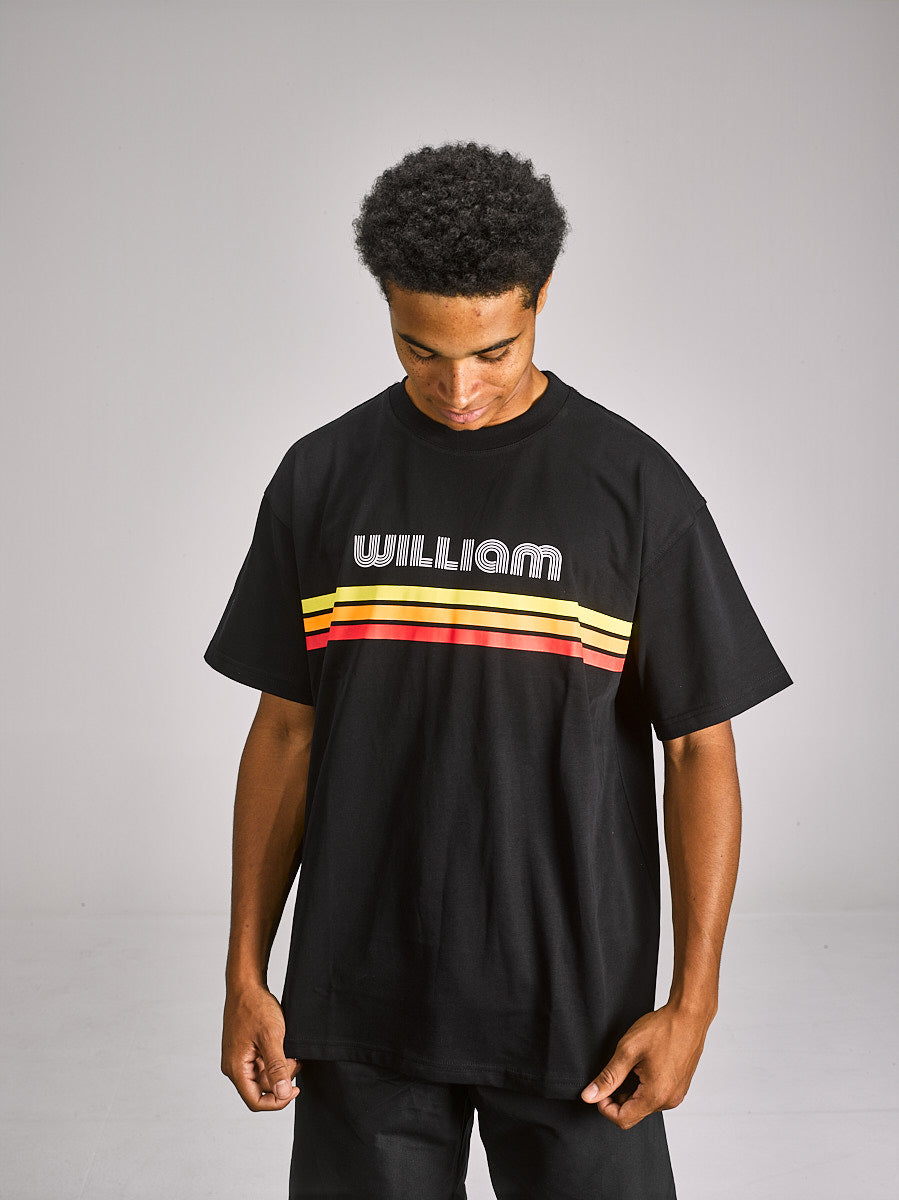 WILLIAM T-Shirt Reto Black - Stripes