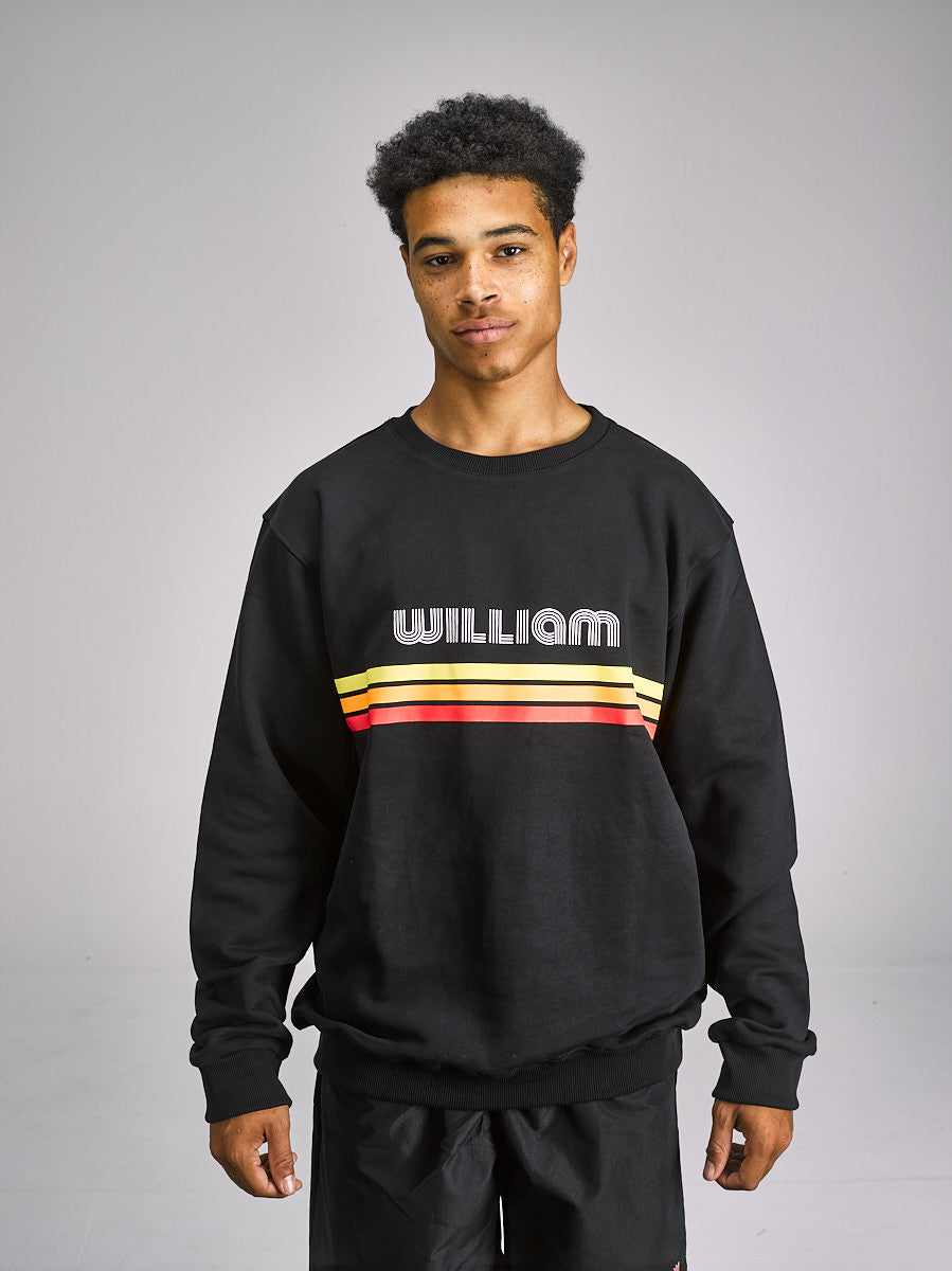 WILLIAM Crewneck Retro Black - Stripes