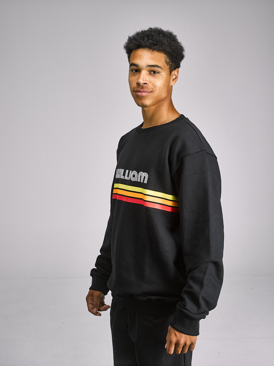 WILLIAM Crewneck Retro Black - Stripes