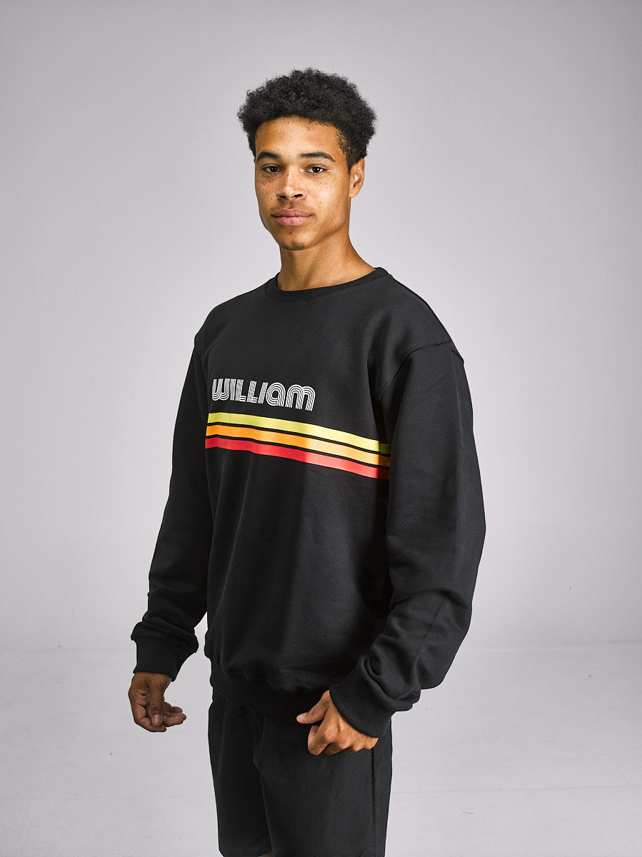 WILLIAM Crewneck Retro Black - Stripes