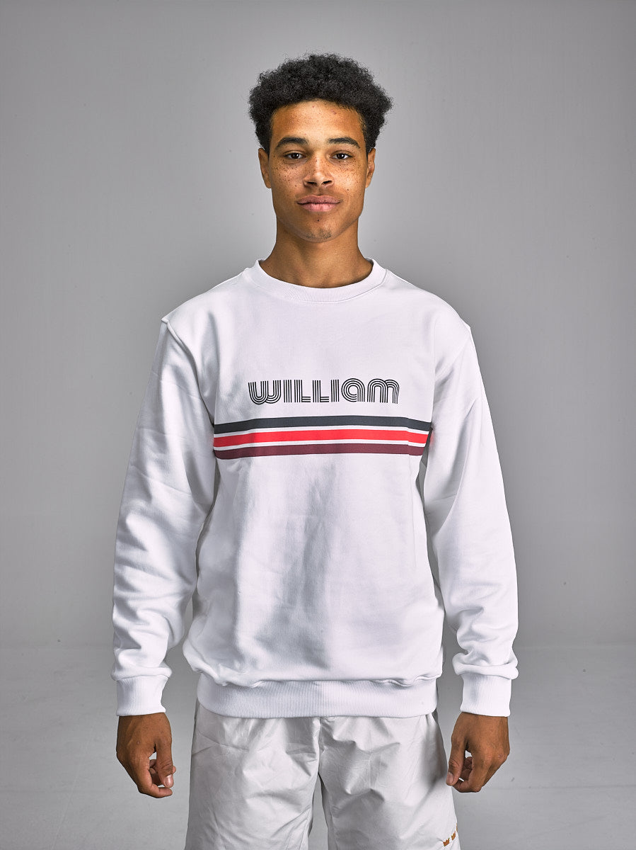 WILLIAM Crewneck Retro White - Stripes