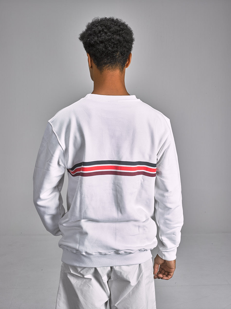 WILLIAM Crewneck Retro White - Stripes