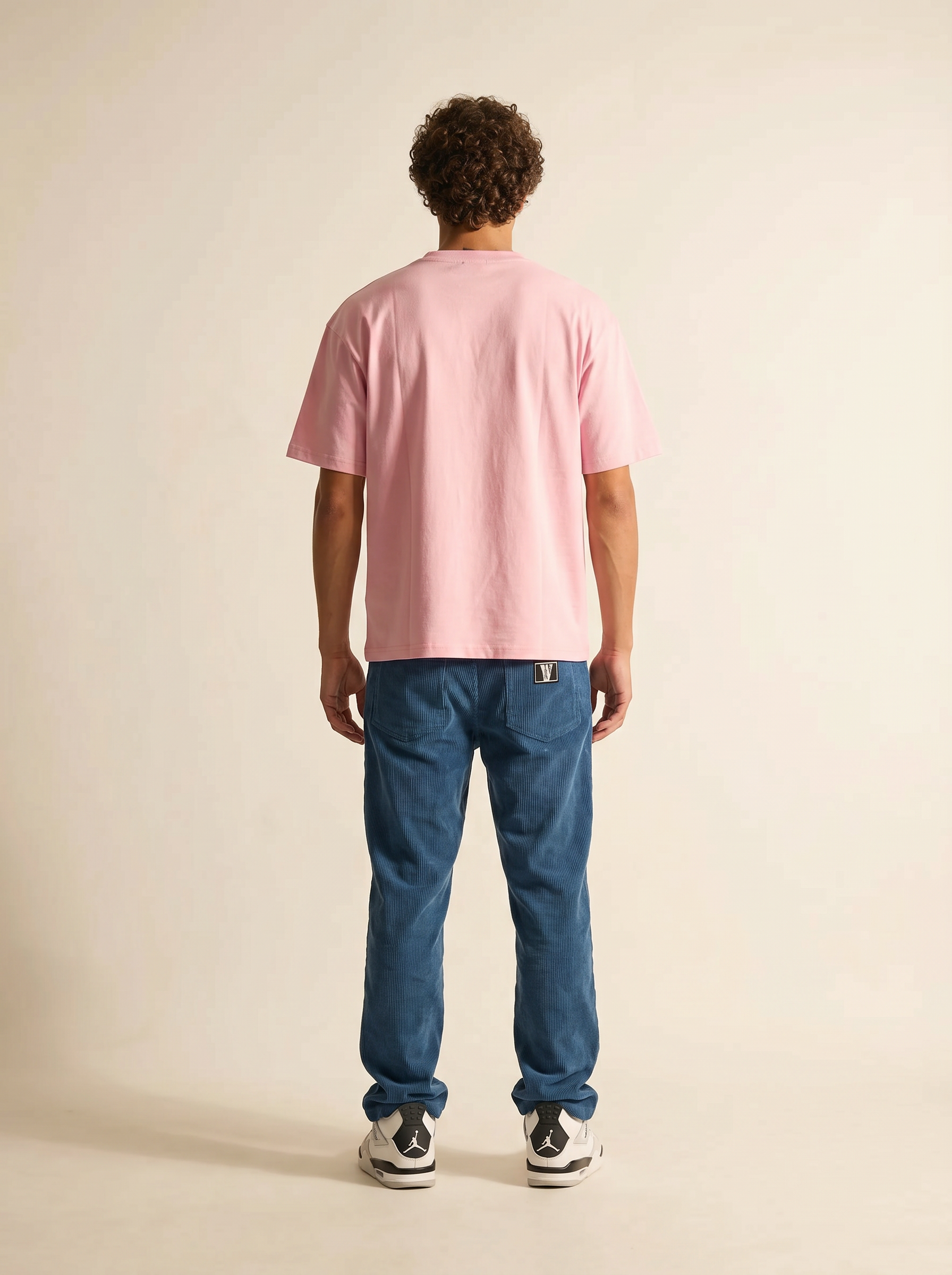 WILLIAM T-SHIRT PINK HEAVY - WHITE