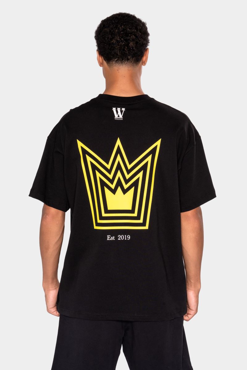 WILLIAM T-Shirt Black - Yellow