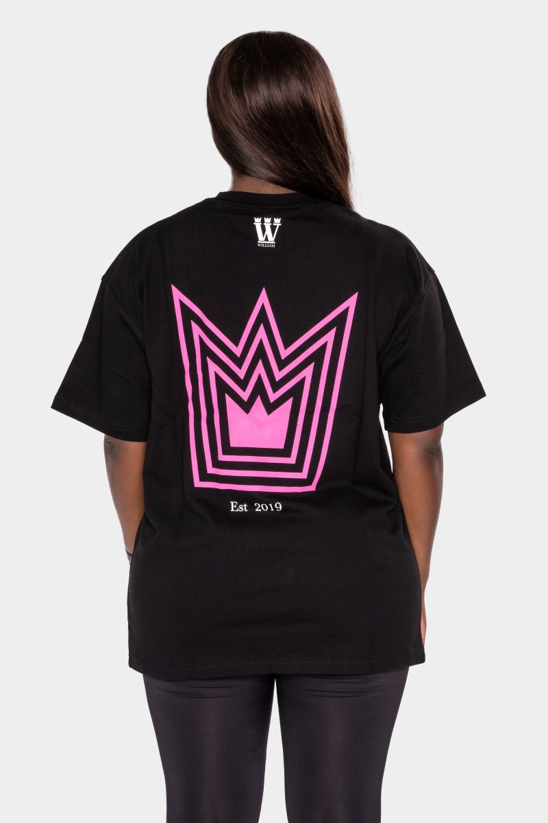 WILLIAM T-Shirt Black - Pink