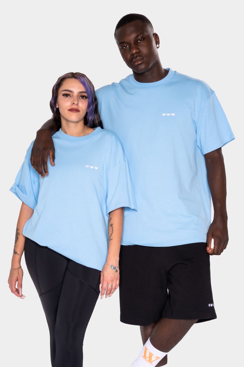 WILLIAM T-Shirt Light Blue - White