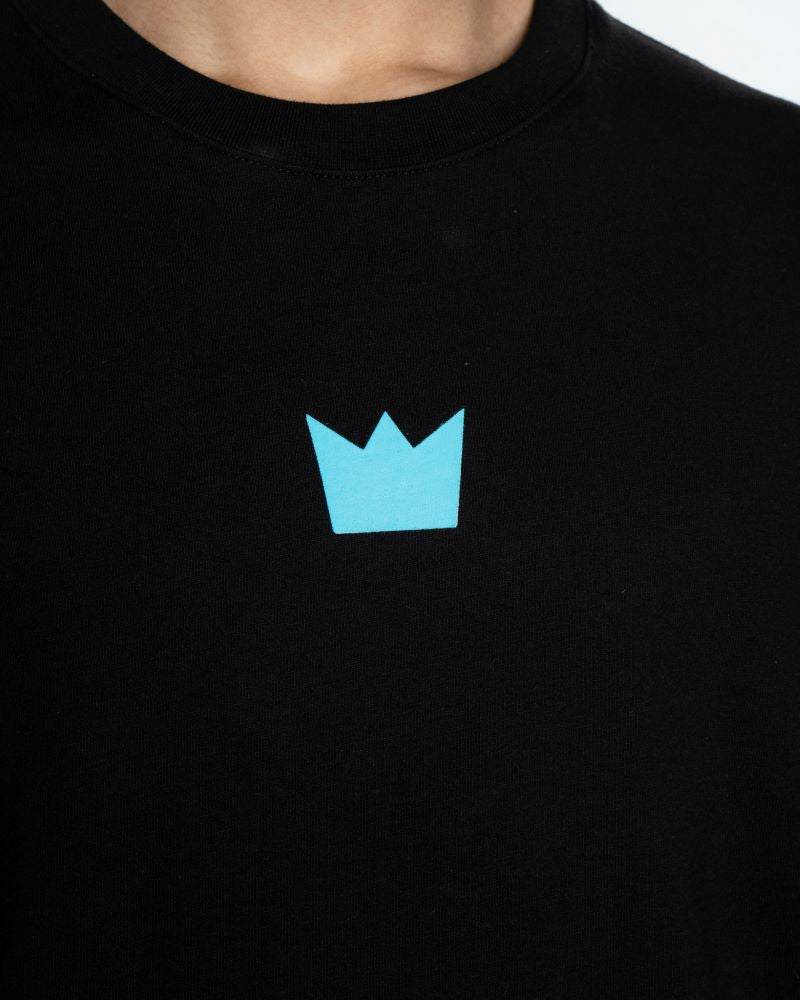 WILLIAM T-Shirt Black - Turquoise