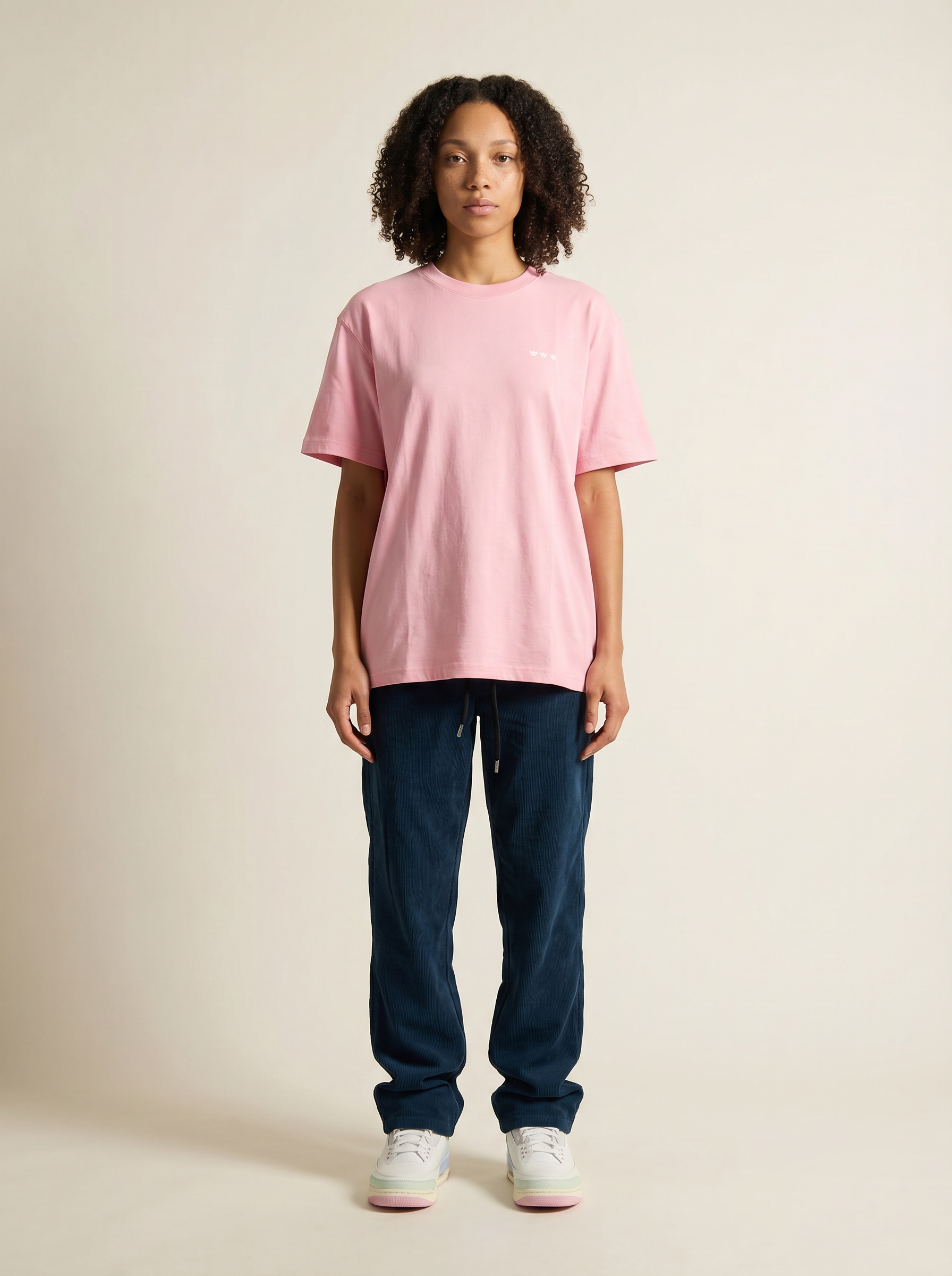 WILLIAM T-SHIRT PINK HEAVY - WHITE