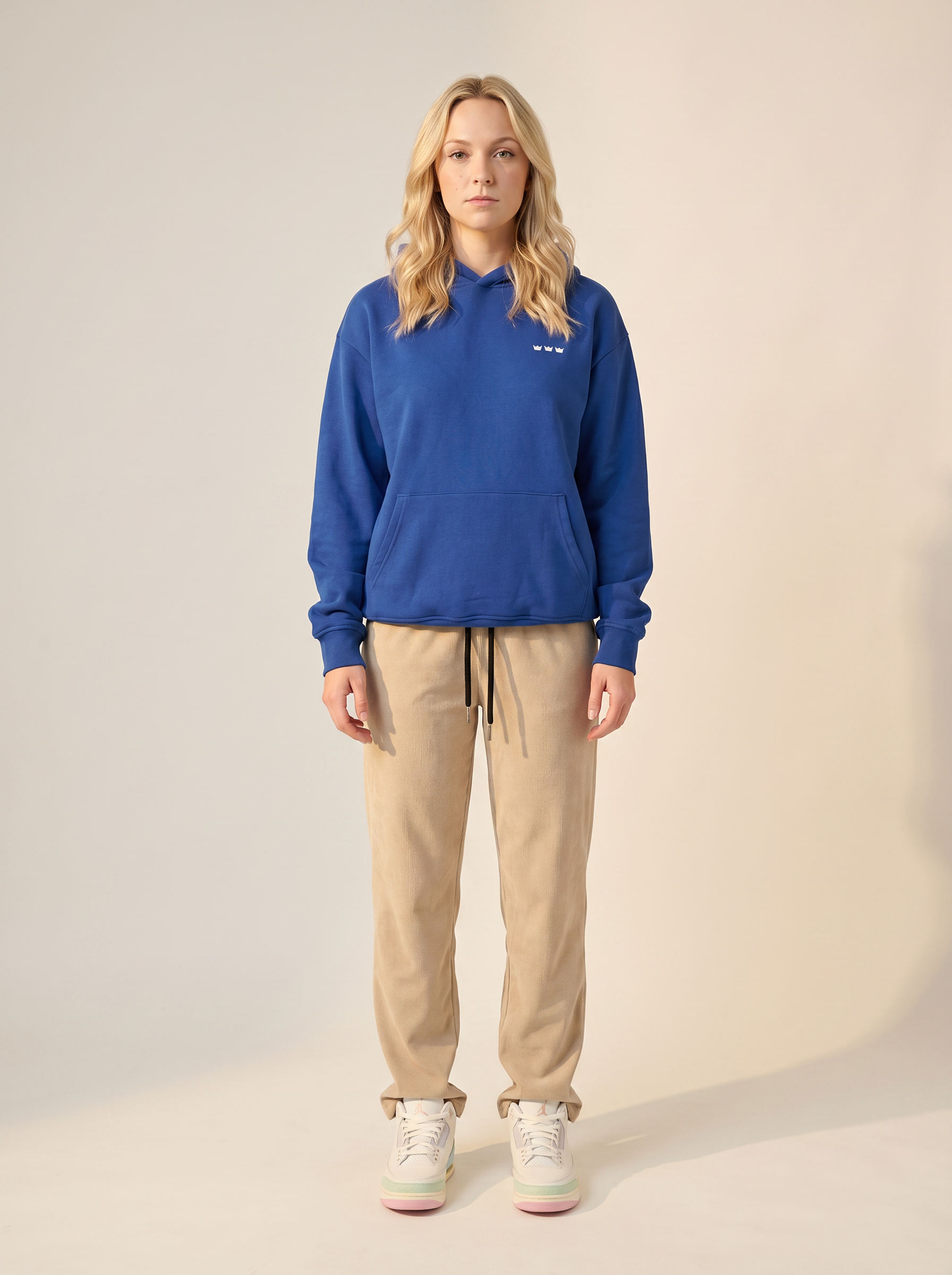 WILLIAM Hoodie Blue - White