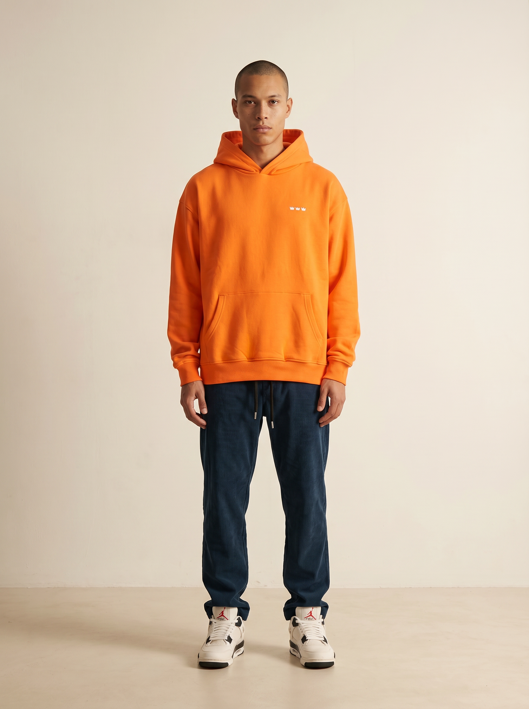 WILLIAM Hoodie Orange - White