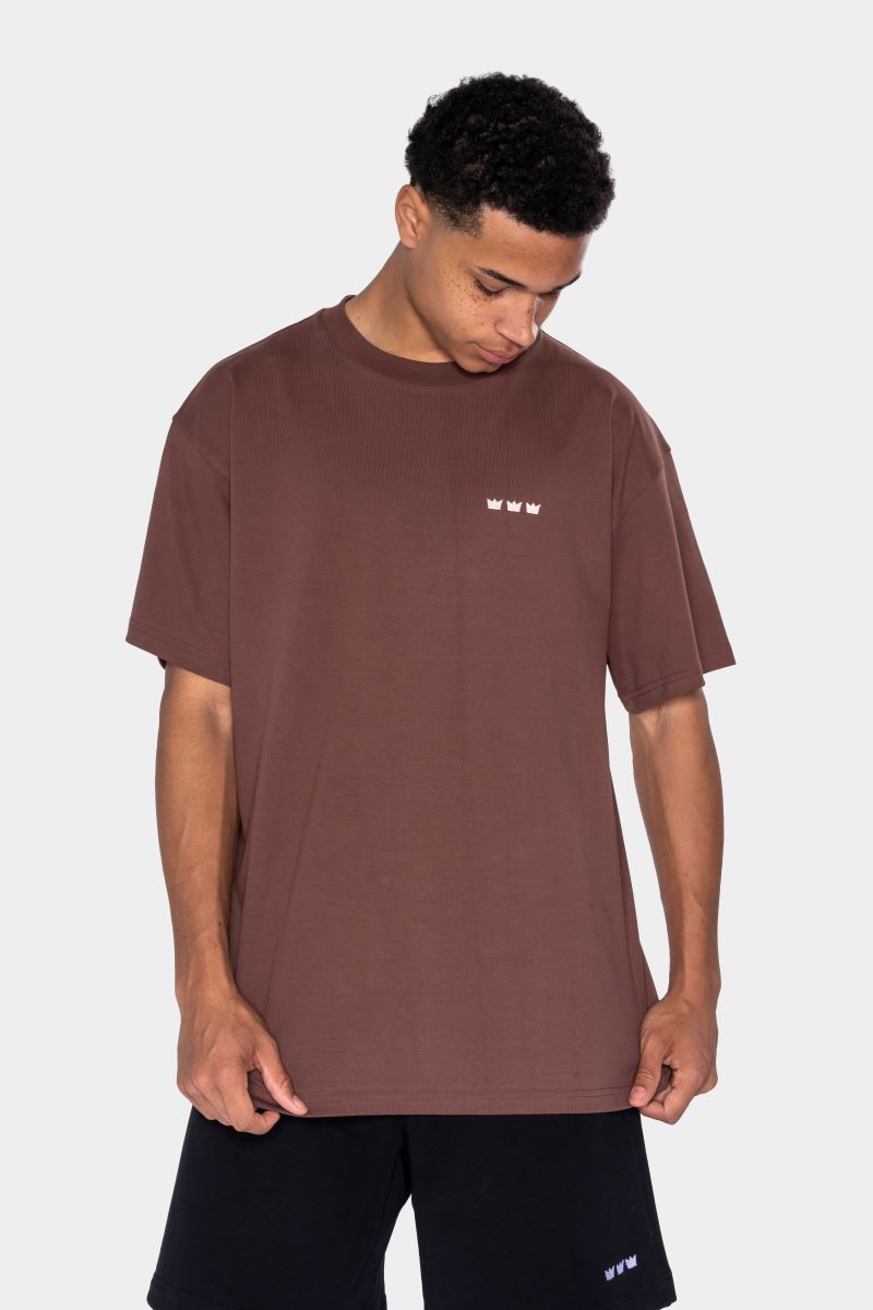 WILLIAM T-Shirt Brown - White