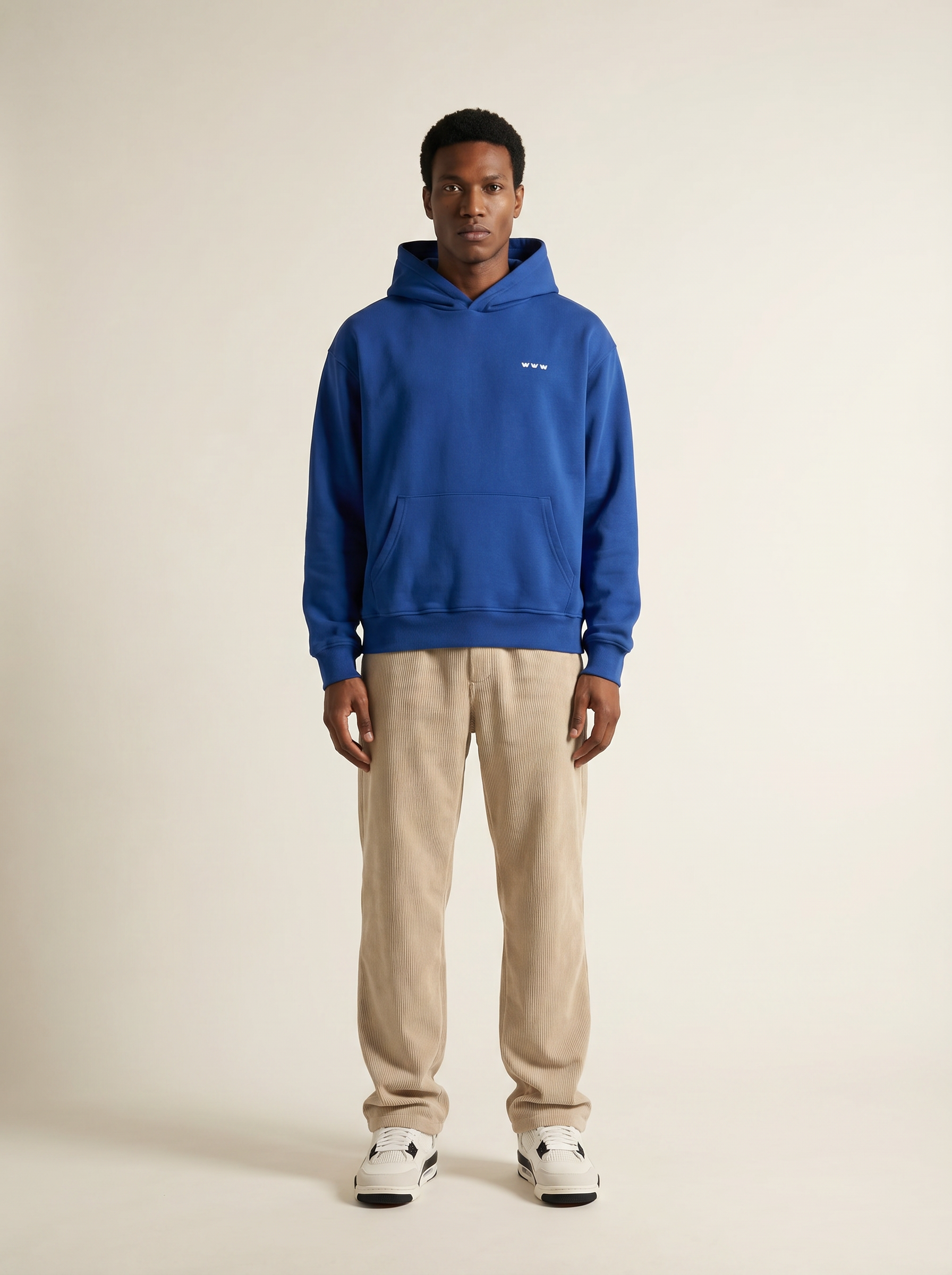 WILLIAM Hoodie Blue - White