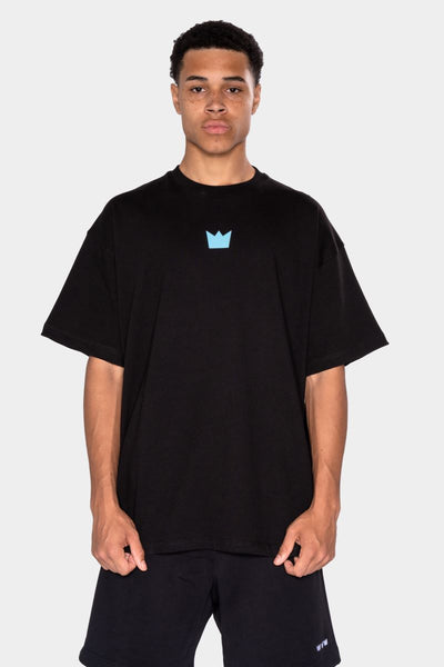 WILLIAM T-Shirt Black - Turquoise
