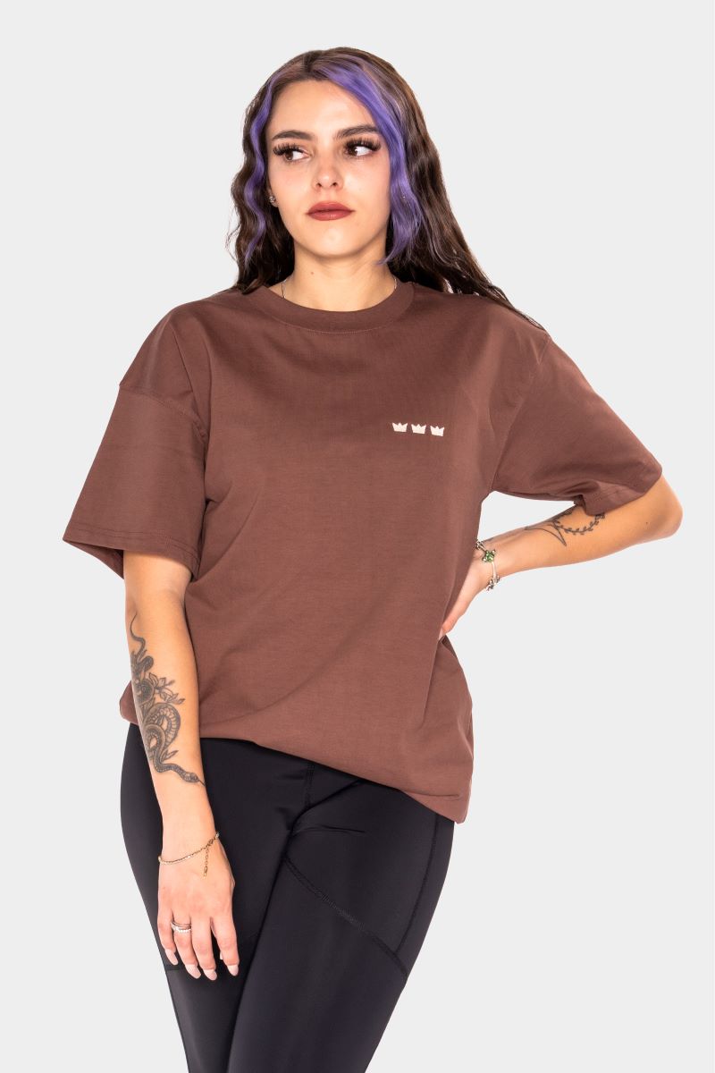 WILLIAM T-Shirt Brown - White