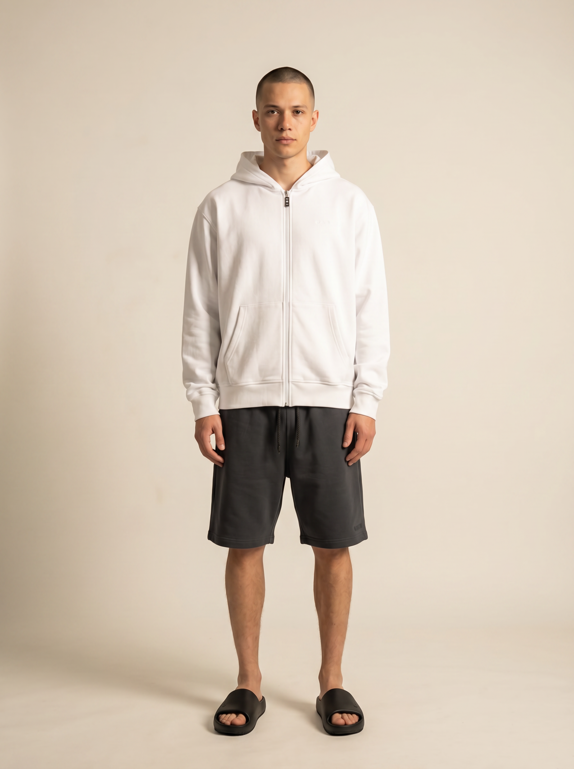 WILLIAM ZIP HOODIE - WHITE