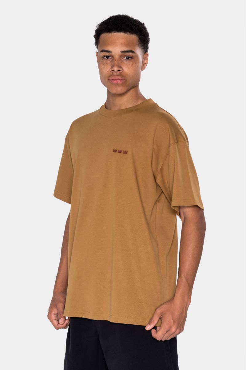 WILLIAM T-Shirt Light Brown - Dark Brown