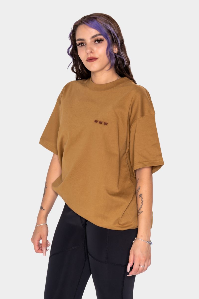 WILLIAM T-Shirt Light Brown - Dark Brown