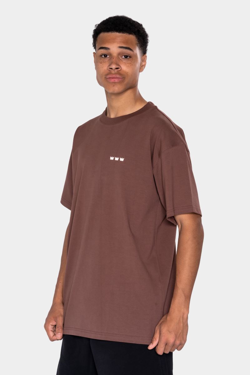 WILLIAM T-Shirt Brown - White