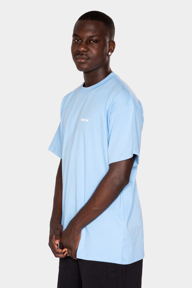 WILLIAM T-Shirt Light Blue - White