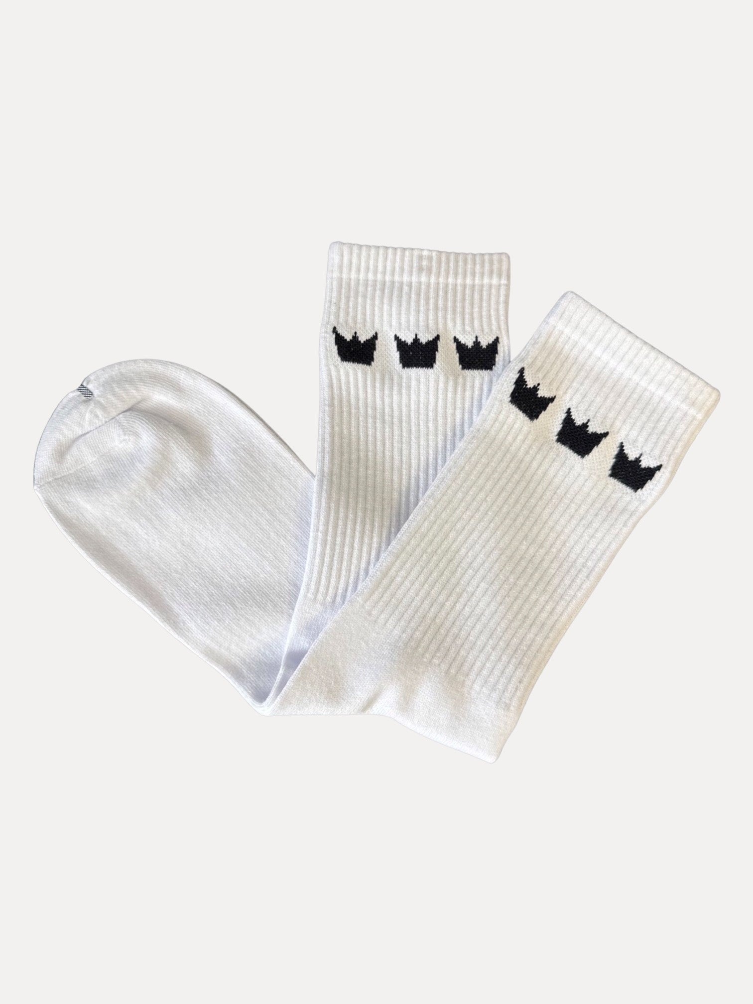 WILLIAM Socks White - Black Crowns