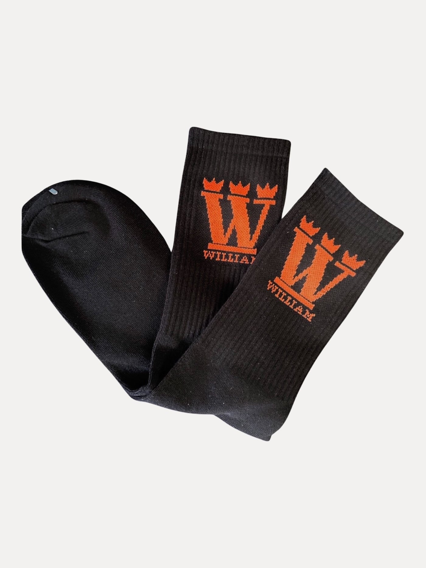 WILLIAM Socks Black - Neon Orange