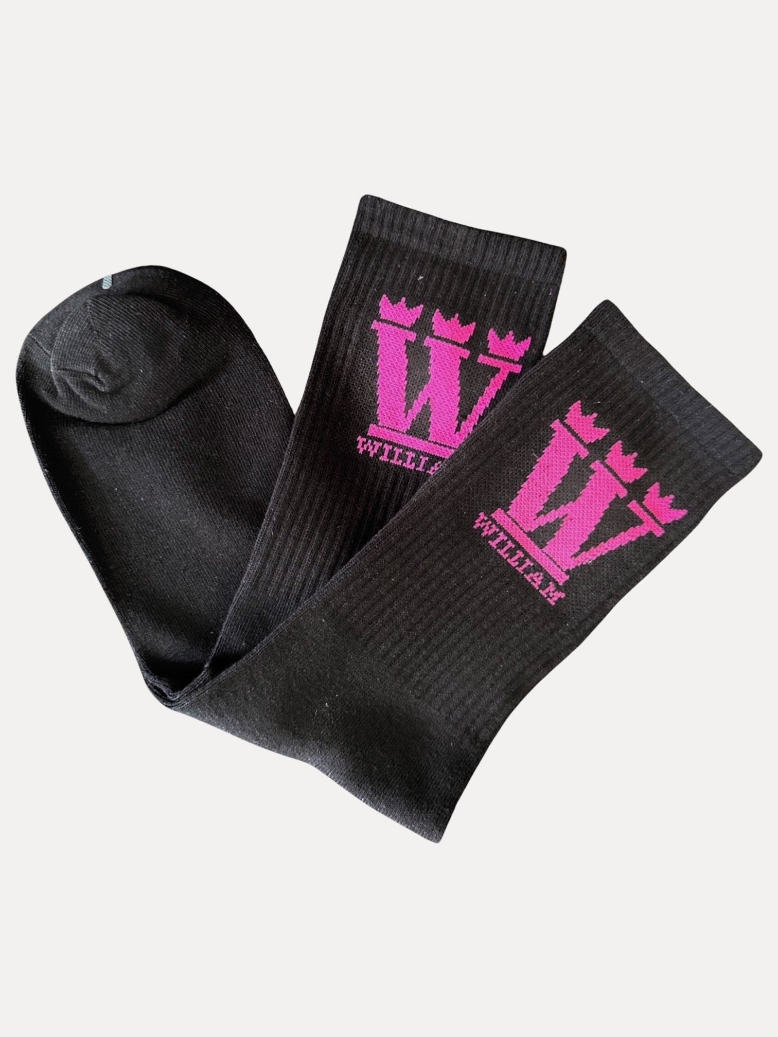 WILLIAM Socks Black - Neon Pink