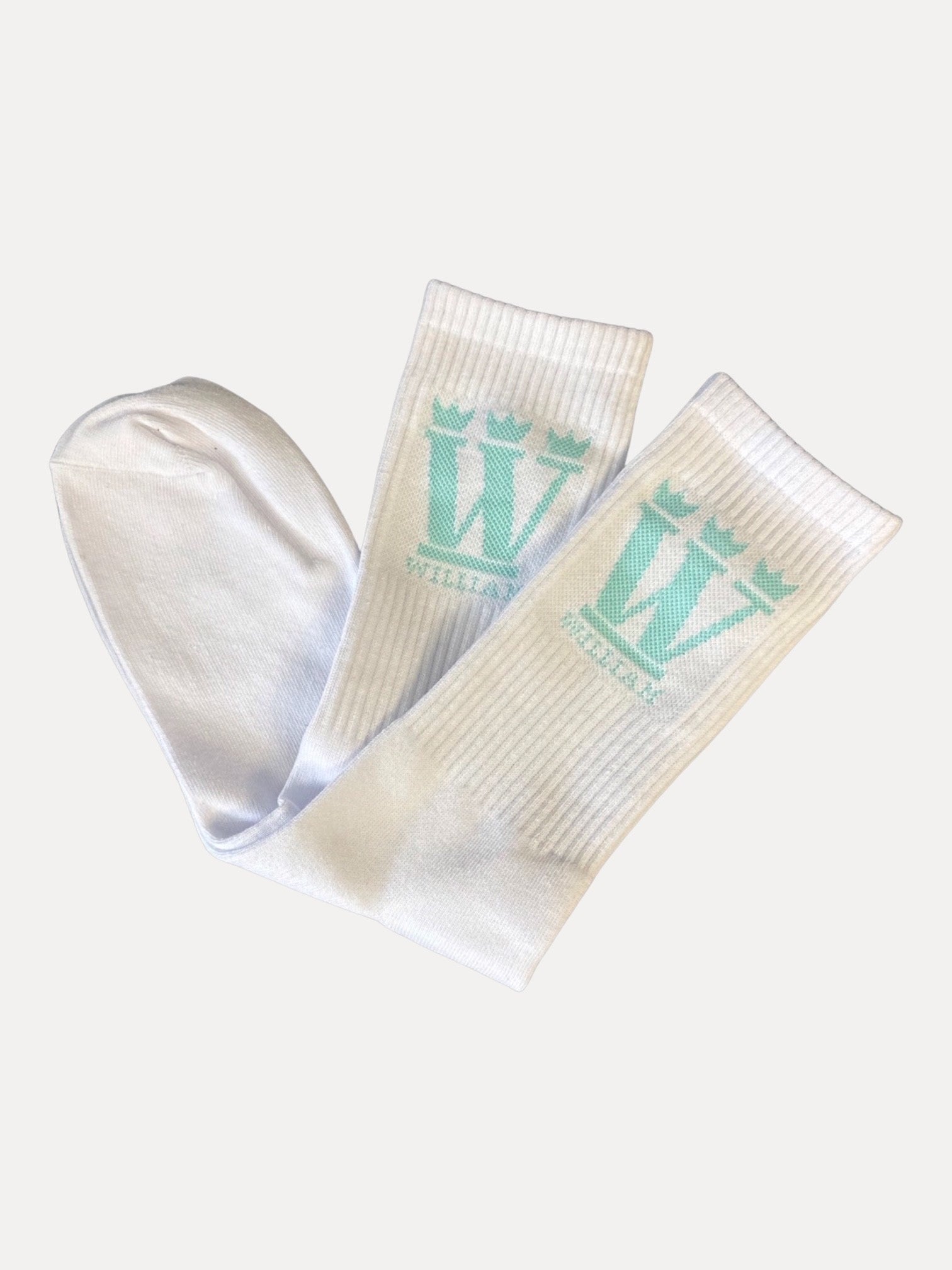 WILLIAM Socks White - Neon Blue Glow in the Dark