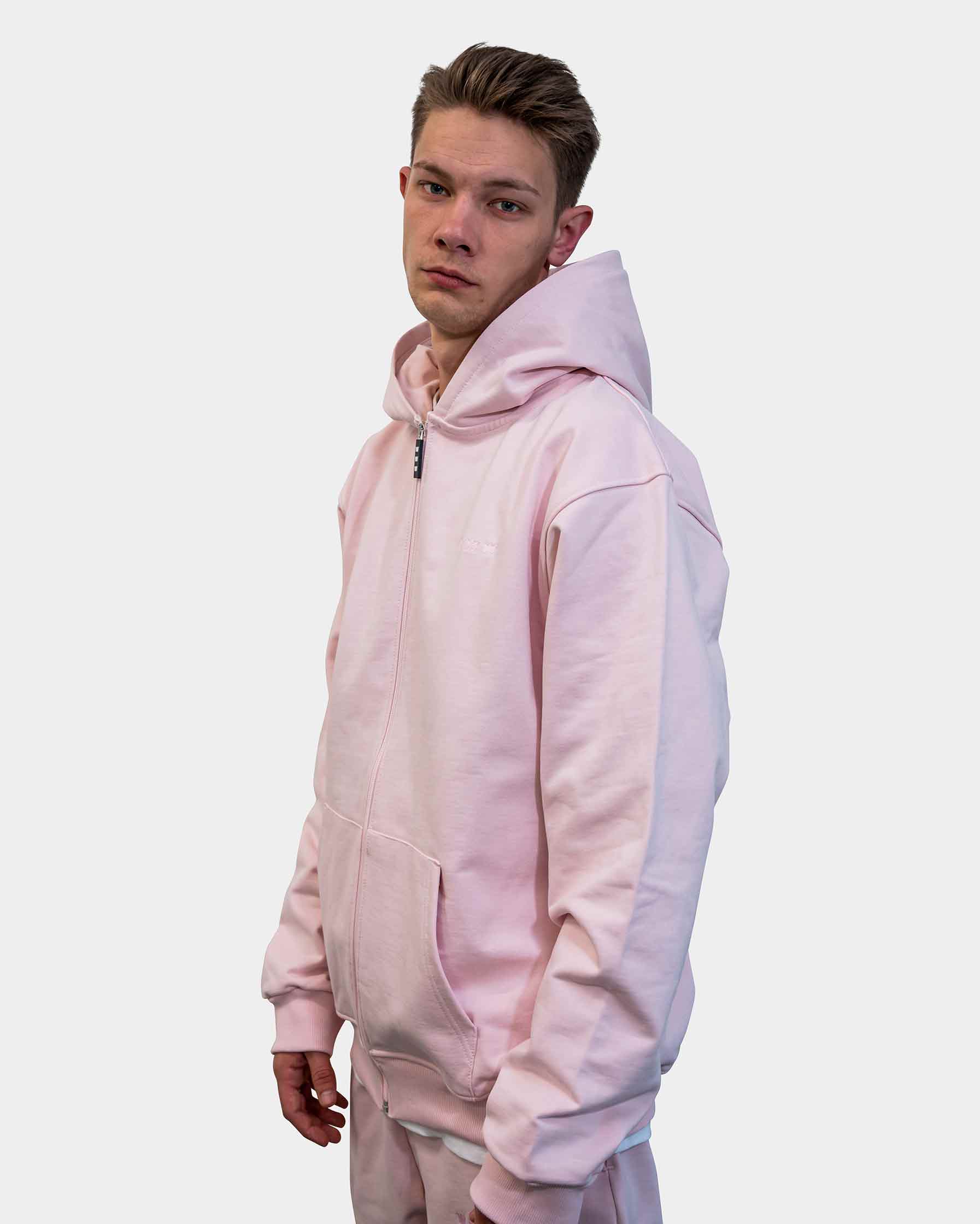 WILLIAM ZIP Hoodie Pastell Pink